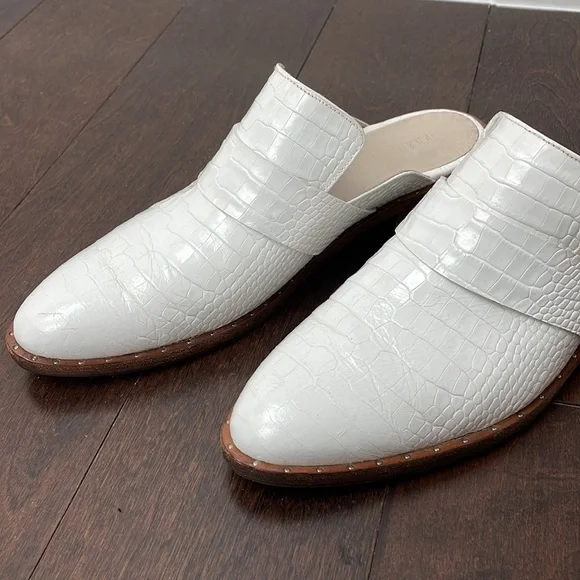 Freda Salvador White Croc-Embossed Mules - Picture 7 of 10